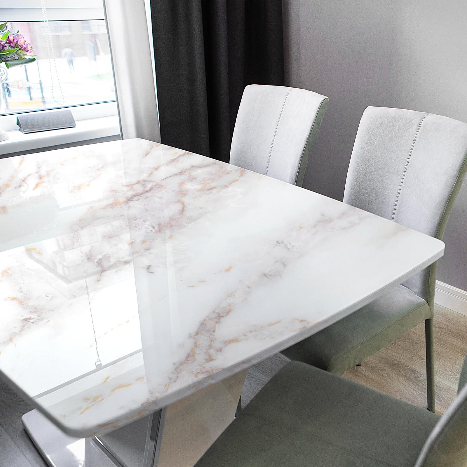 rabbitgoo Glossy Marble Contact Paper Peel and Stick Wallpaper 17.5" X 78.7" …