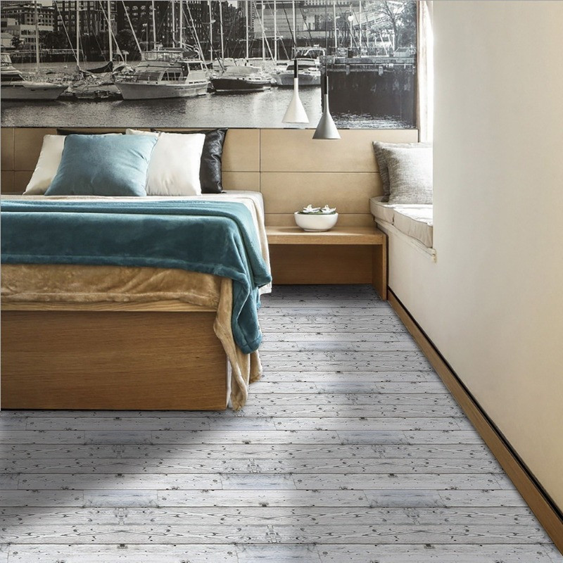 Wood Texture Floor Sticker Waterproof Wallpaper Tiles Desk Sticker Non-Slip