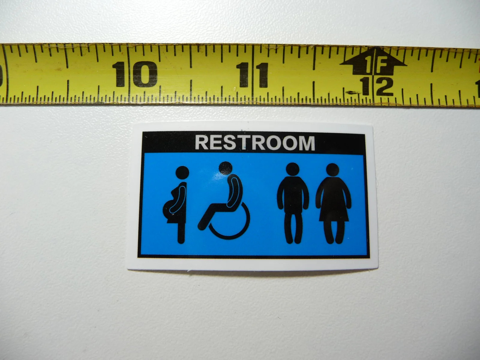 UNIVERSAL RESTROOM BATHROOM SMALL STICKER DECAL WORK JOB HARD HAT PRIDE