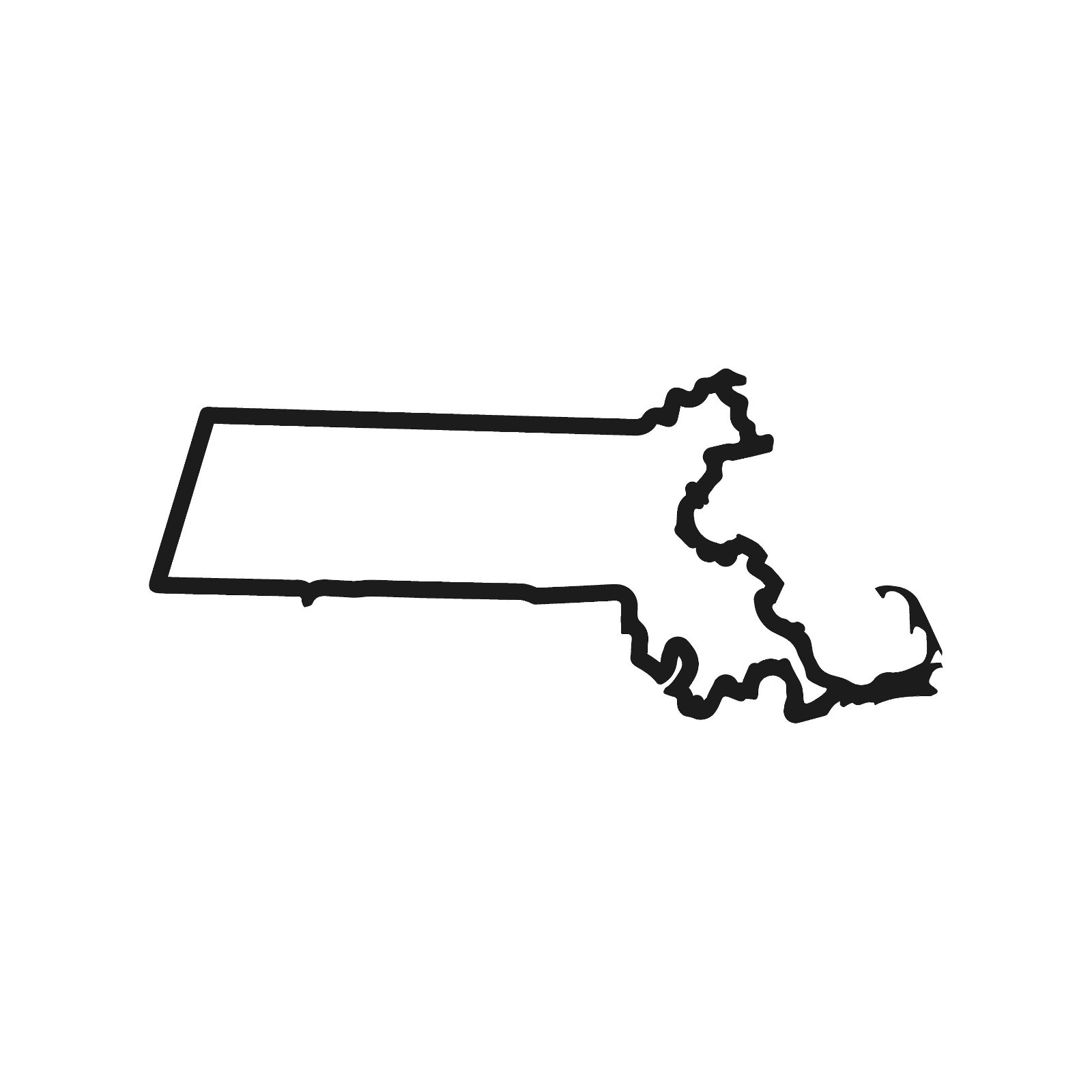 Massachusetts outline Vinyl Decal Hallow State Line shape sticker