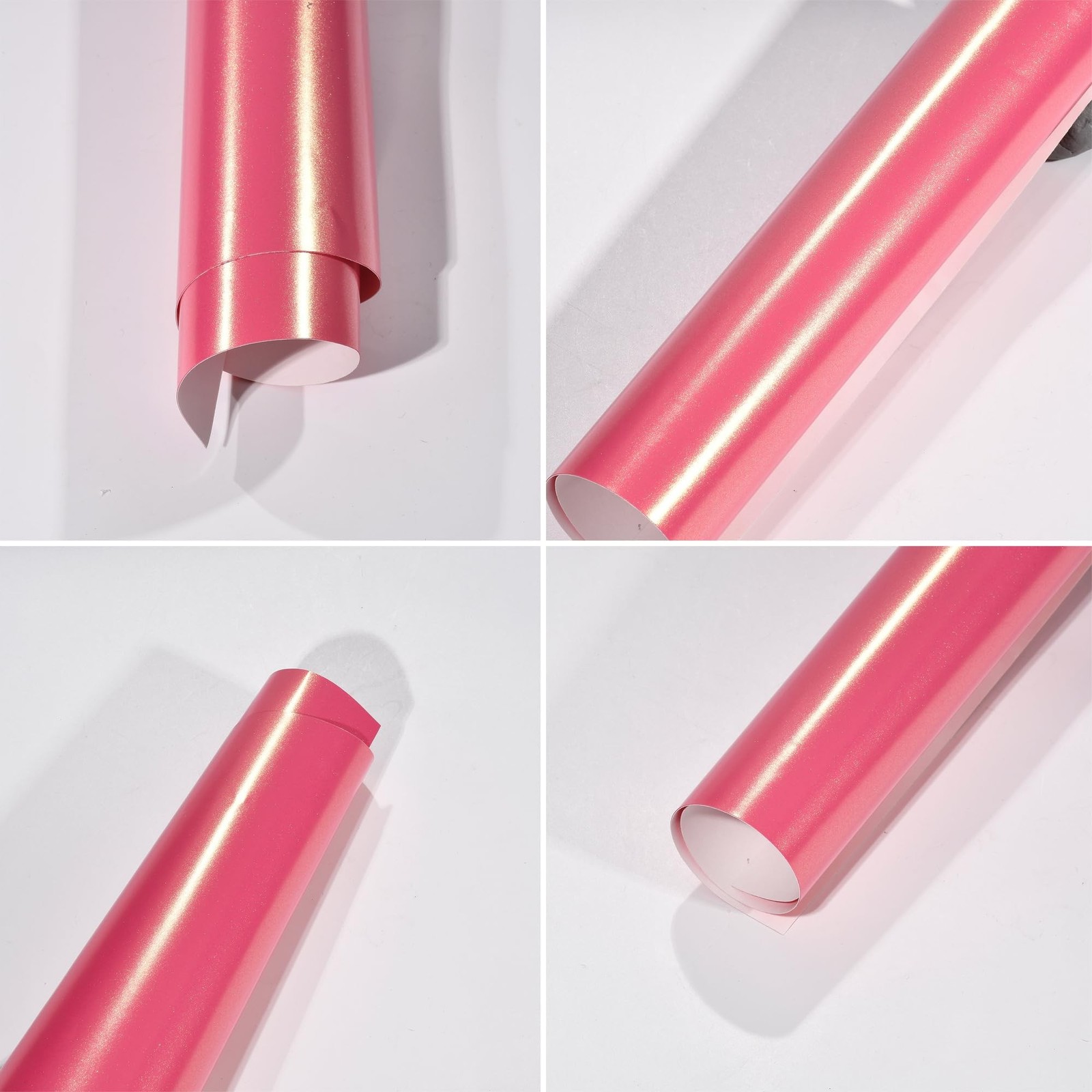 AuMoHall Bright Pink Charming Diamond Gold Metallic Chameleon Vinyl Wrap