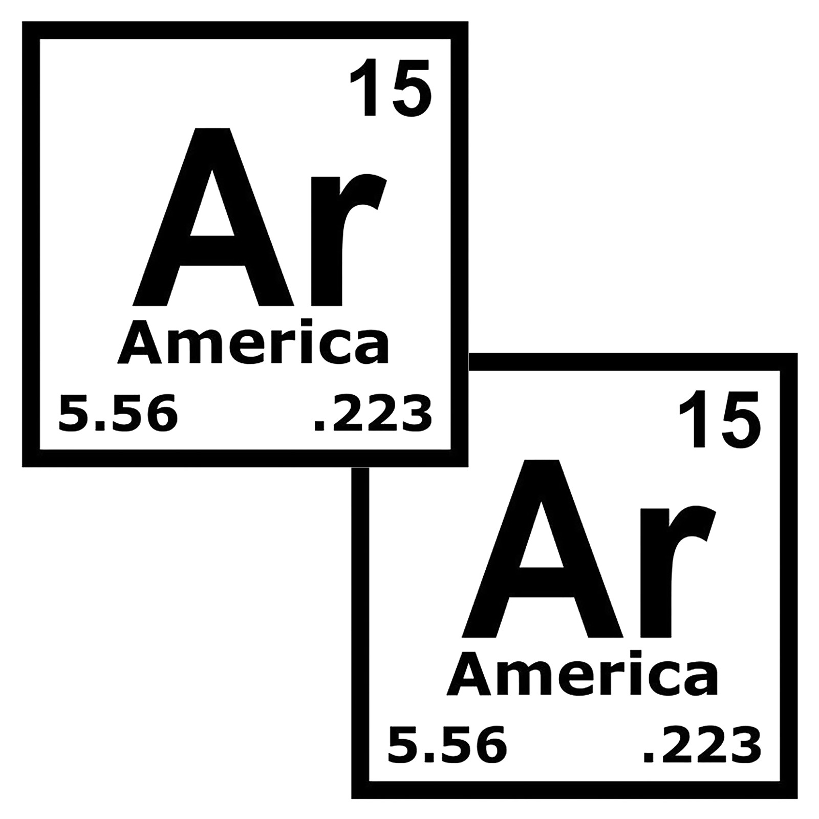2x Second Amendment Gun Rights AR Periodic Table NRA 2A Stickers 5 Inch Decals