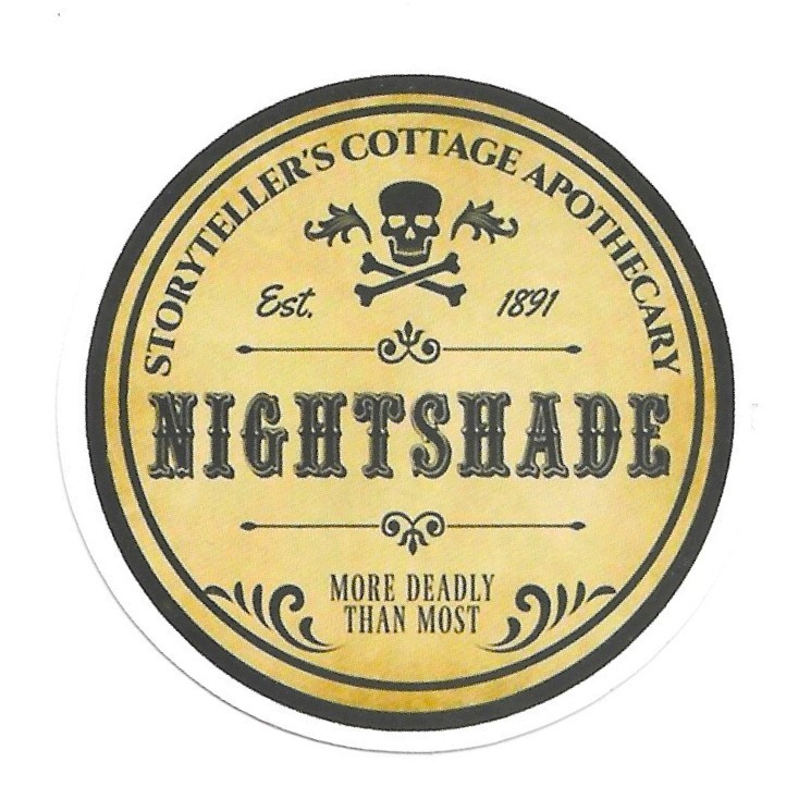 Nightshade Apothecary Label Skull Vinyl Sticker Die Cut Journal Scrapbook Gift