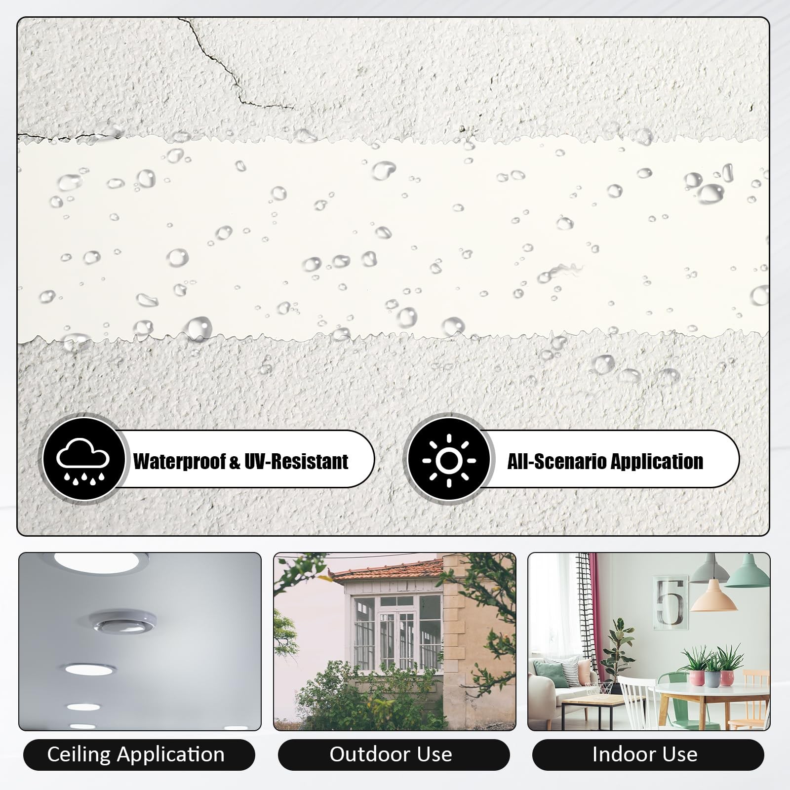 Tape Serrated Edge for Drywall Patch Joint Repair- High Adhesion, Easy Tear W…