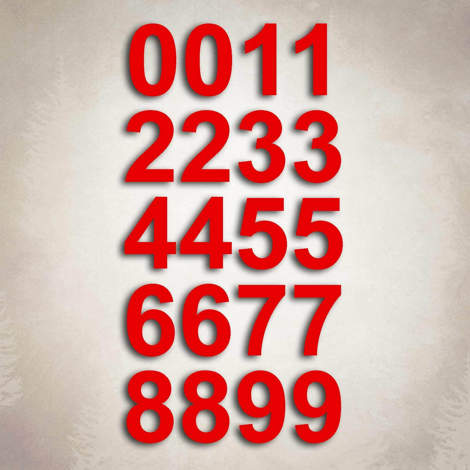 Red Vinyl Custom Number Decal Sheet Mailbox Address Street Sticker Kit