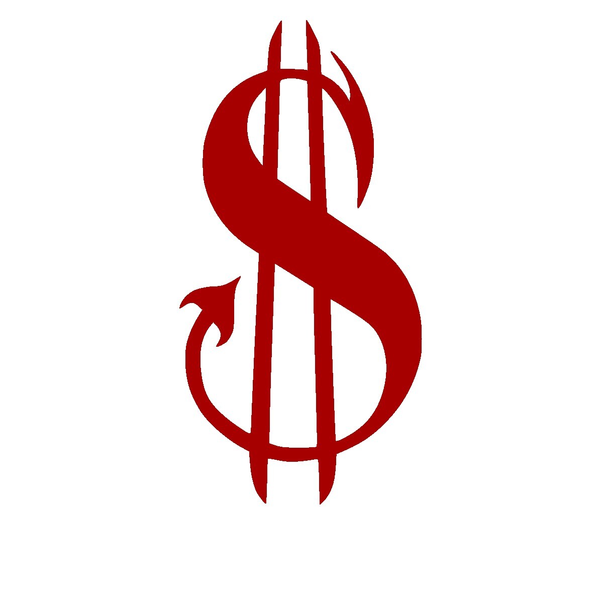 Devil Dollar Sign Decal, Evil Dollar Symbol, funny sticker, you choose color
