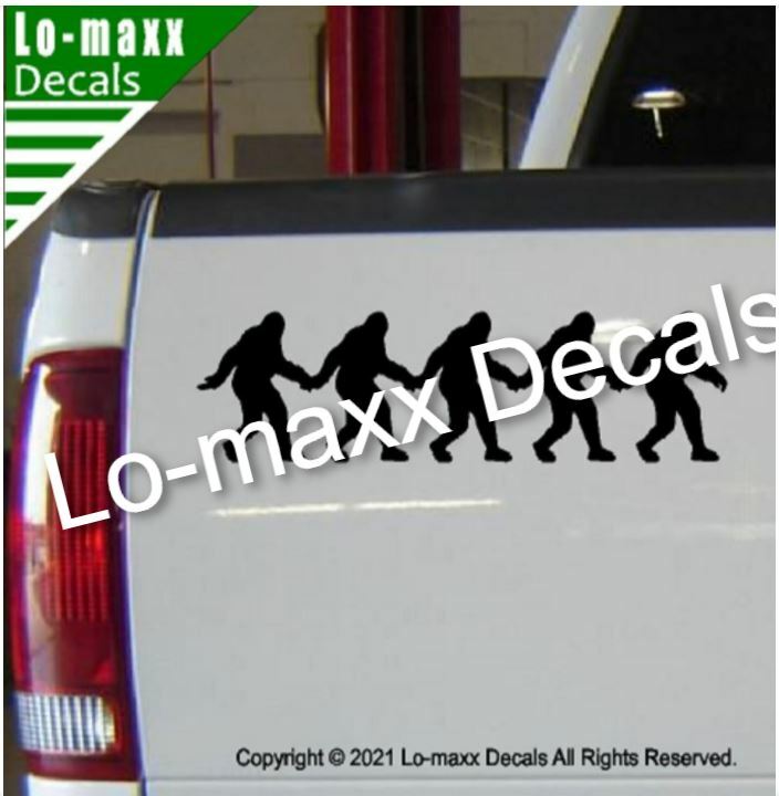 Bigfoot Holding Hands Love Chain Original Superior Quality Die Cut Vinyl Decal