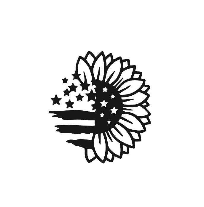 Sunflower Flag Vinyl Decal Sticker -Multiple Colors & Sizes- FREE SHIPPING