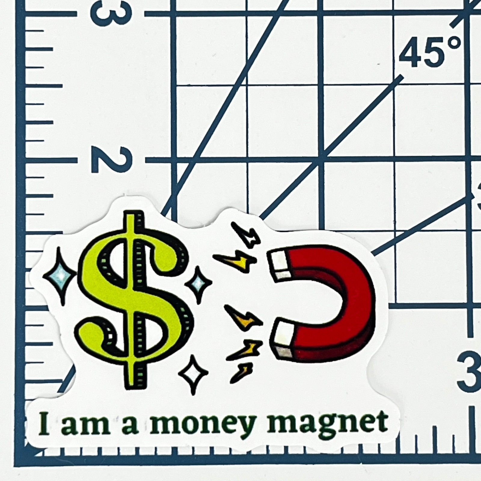 Money Magnet Vinyl Sticker Affirmation Manifestation Abundance Wealth Luck