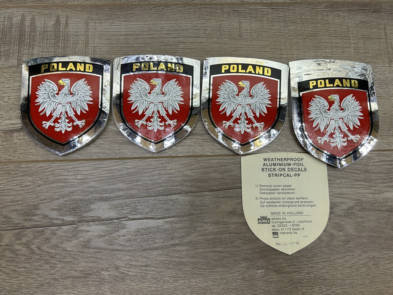Poland Weatherproof Aluminum Foil Sticker Decals Made In Holland Lot Of 100