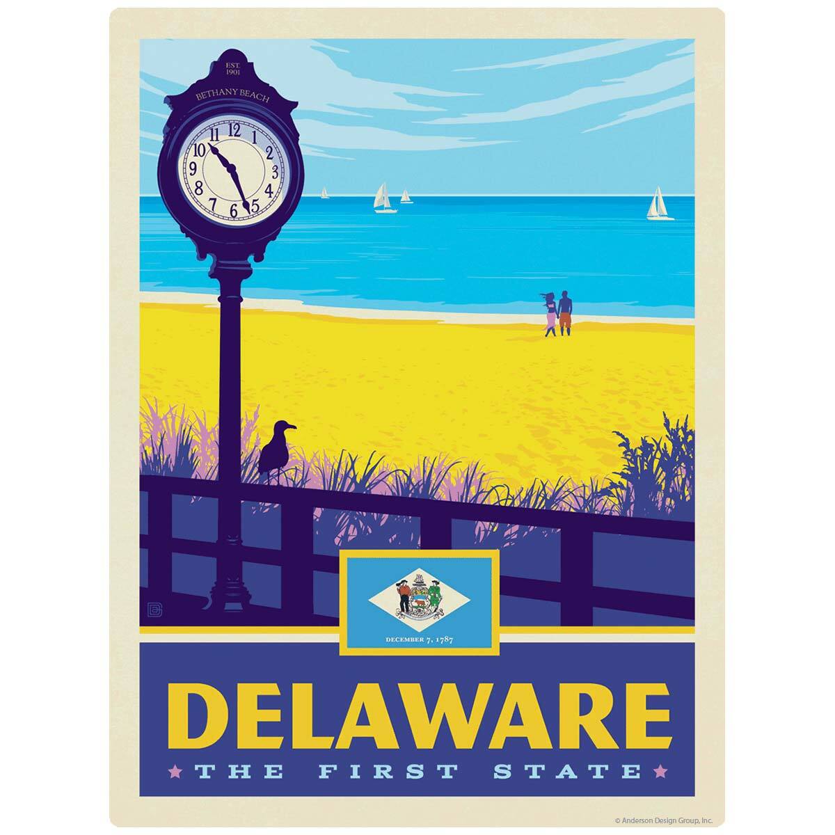 Delaware First State Beach Decal Peel and Stick Decor