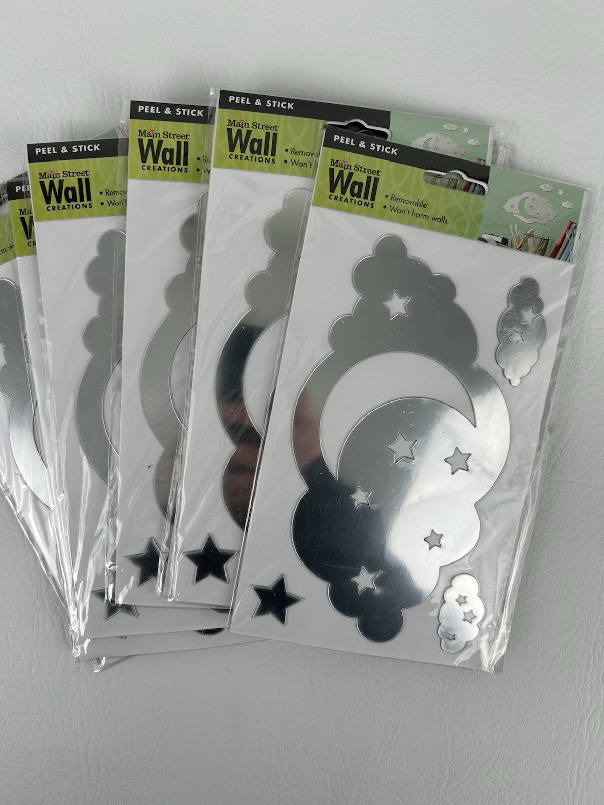 Main Street Wall Creations Peel & Stick Wall Decals Art Mirrored Moon Stars Lips