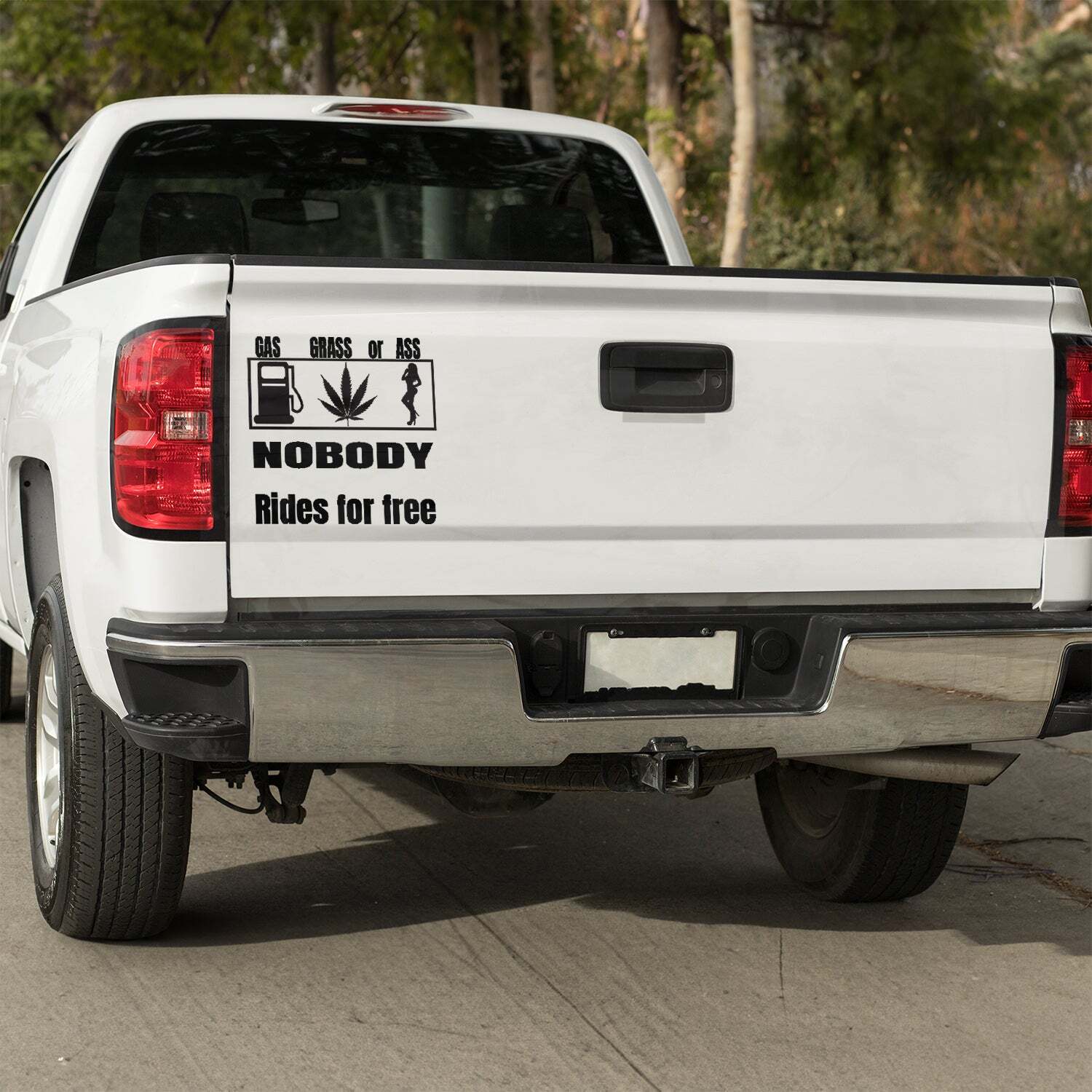 Gas Grass or Ass, nobody rides for free vinyl decal funny gift him her window