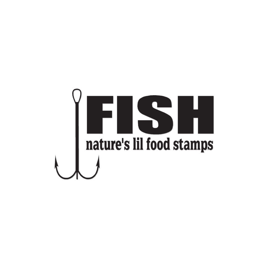 Fish Natures Food Stamps – Decal Sticker – Multiple Color & Sizes – ebn1678