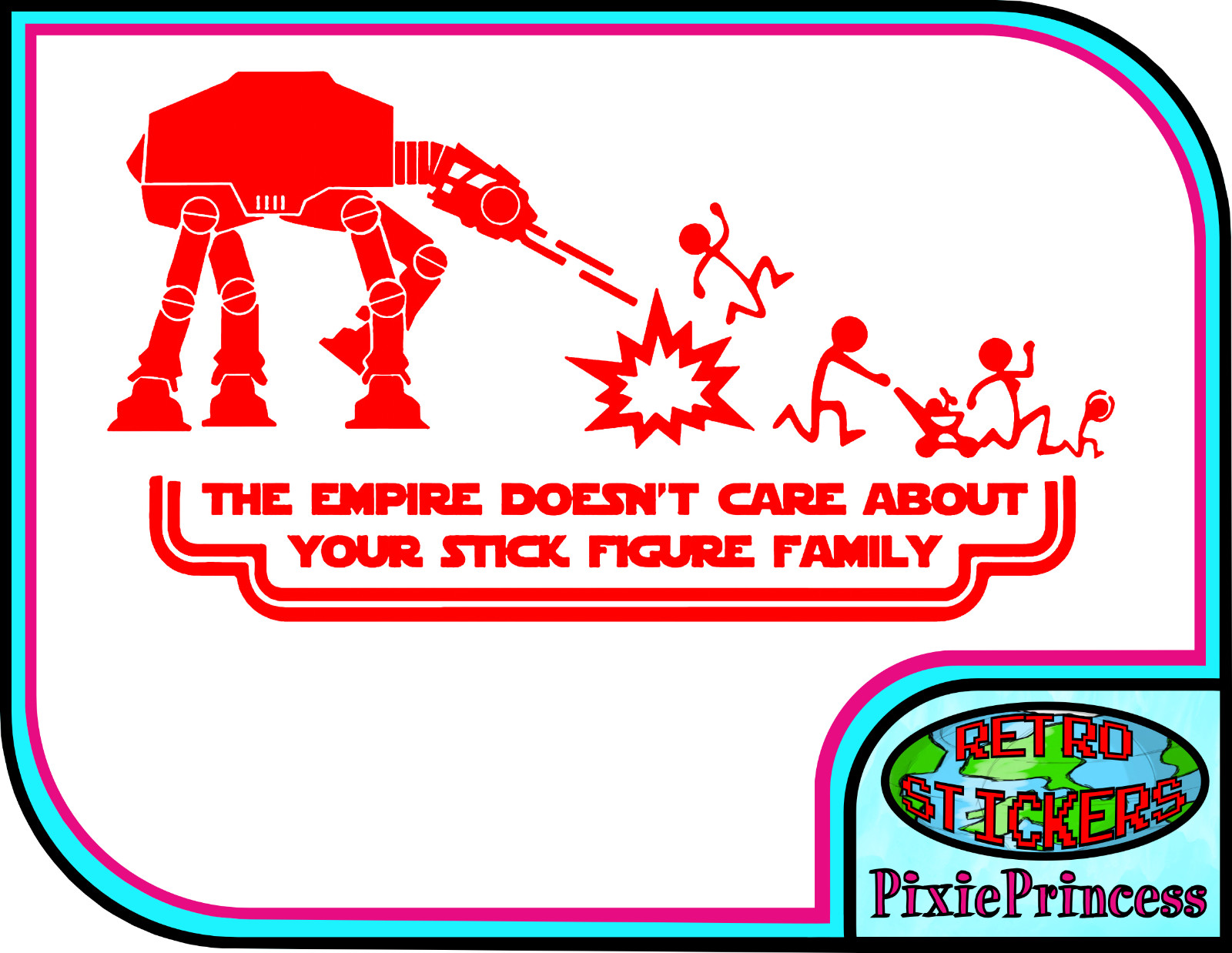 Star Wars Empire At Fun G Vinyl Sticker Car Bike Truck Window Wall Art Movie