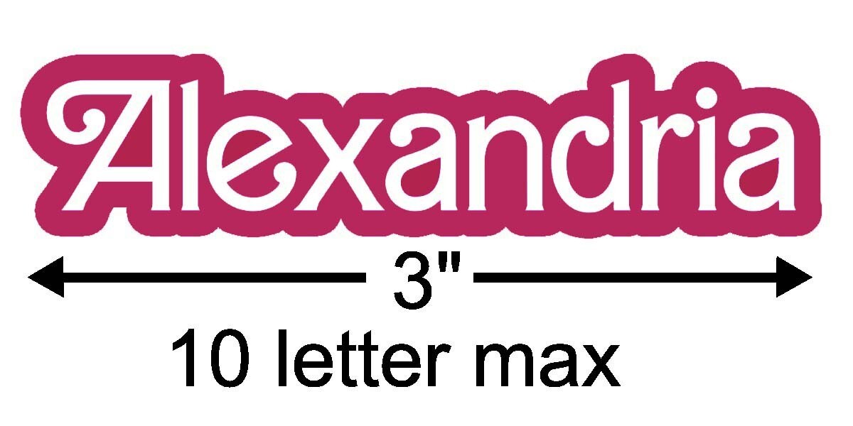 Personalized Name Vinyl Decal- Custom Girl Scroll Font Decal- Pink