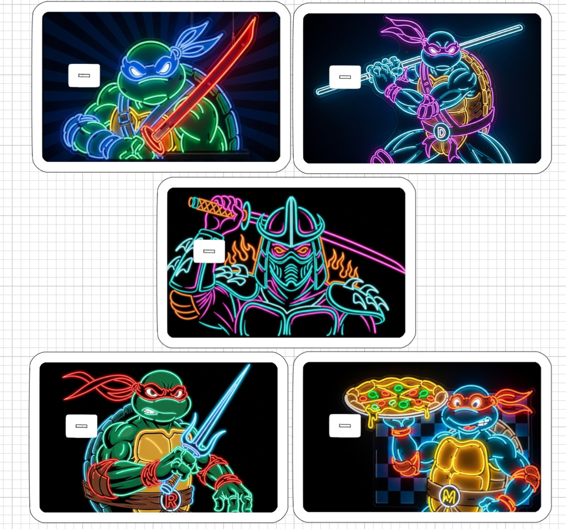 Teenage Mutant Ninja Turtles Credit Debit ATM Card Skin Sticker Neon TMNT USA
