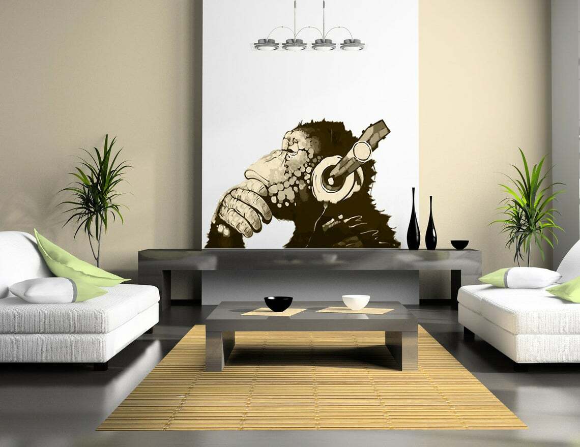 Graffiti Monkey Decal, Monkey Wall Sticker, Monkey Print Monkey Wall Art