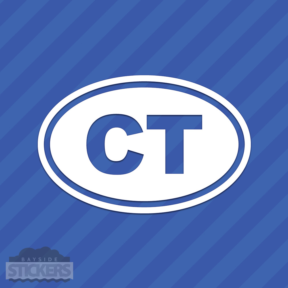 Connecticut CT Oval Vinyl Decal Sticker