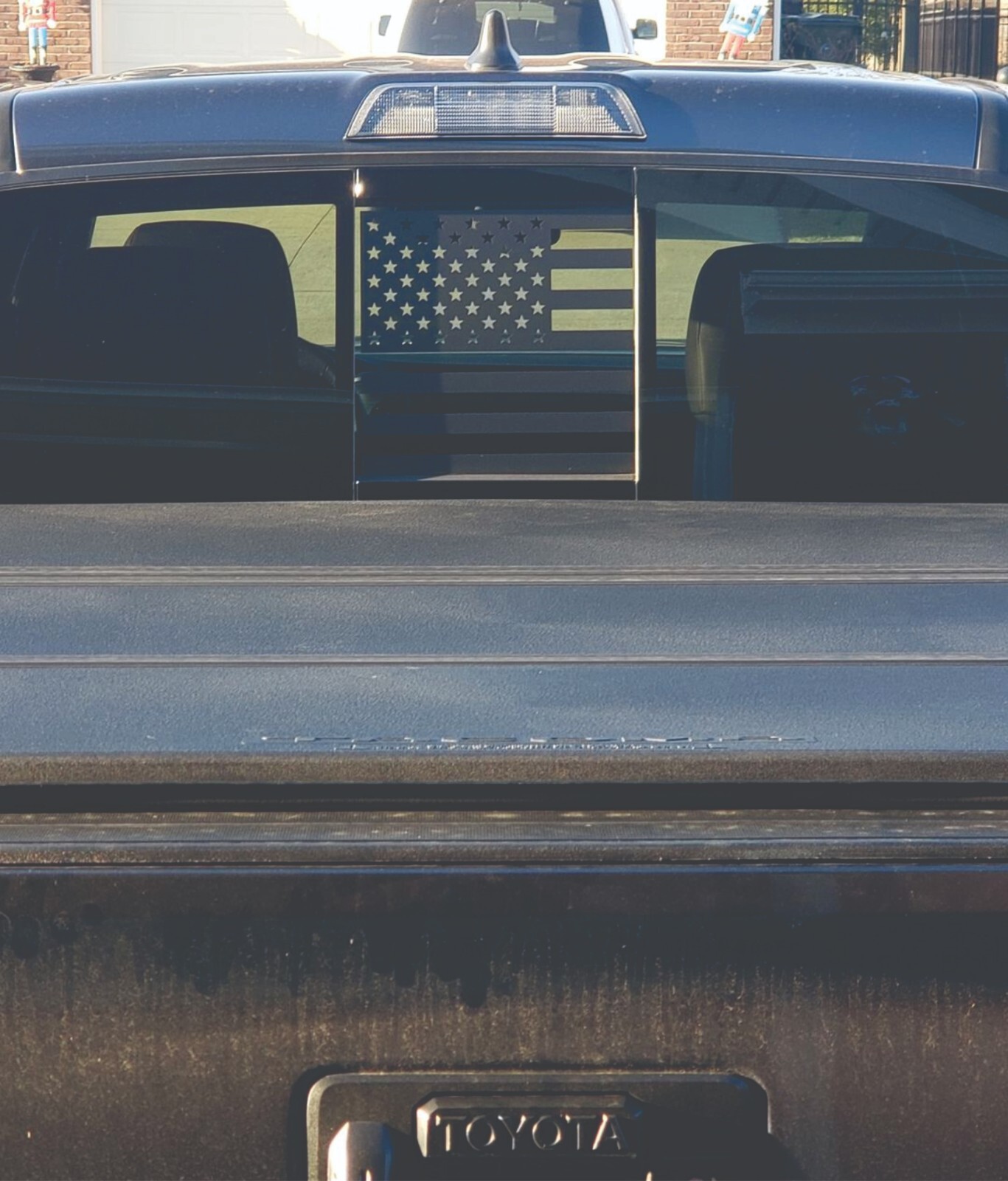 Rear Sliding Window American Flag Decal For Dodge Ram 2019-2023 1500 2500 3500
