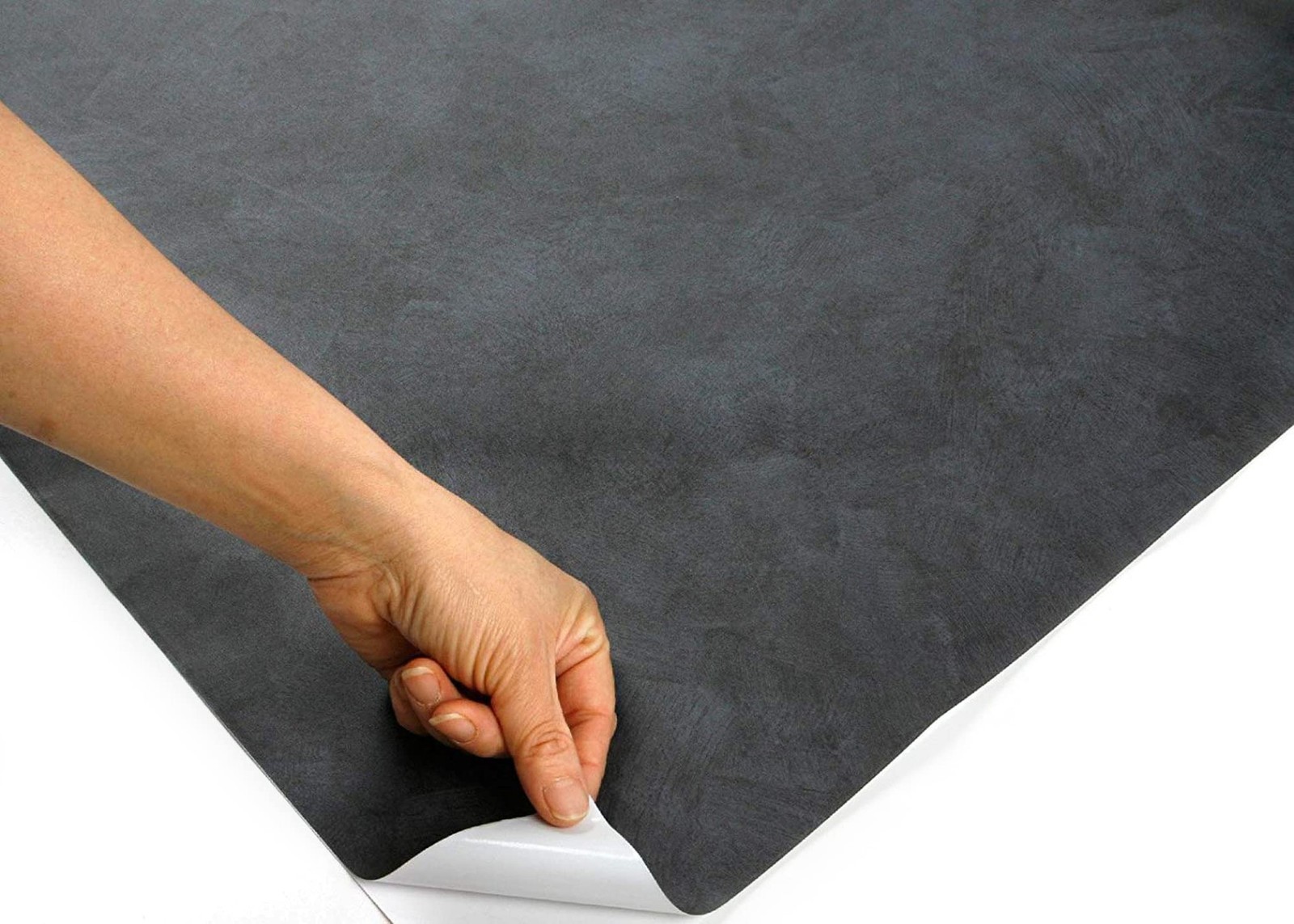 ROSEROSA Peel and Stick PVC Faux Concrete Self-Adhesive Wallpaper Covering Co…