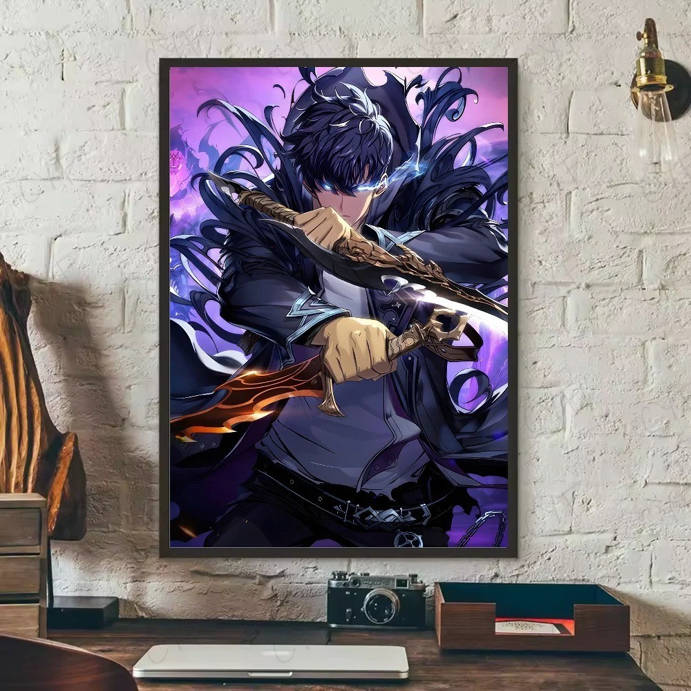 Solo Leveling Poster Wall Art Sun Jinwoo Canvas Cotton Unframed