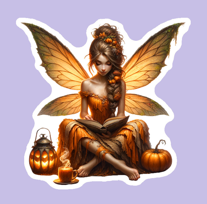 Handmade Fall Fairy Vinyl Decal UV Coated Weatherproof Outdoor Indoor Durable