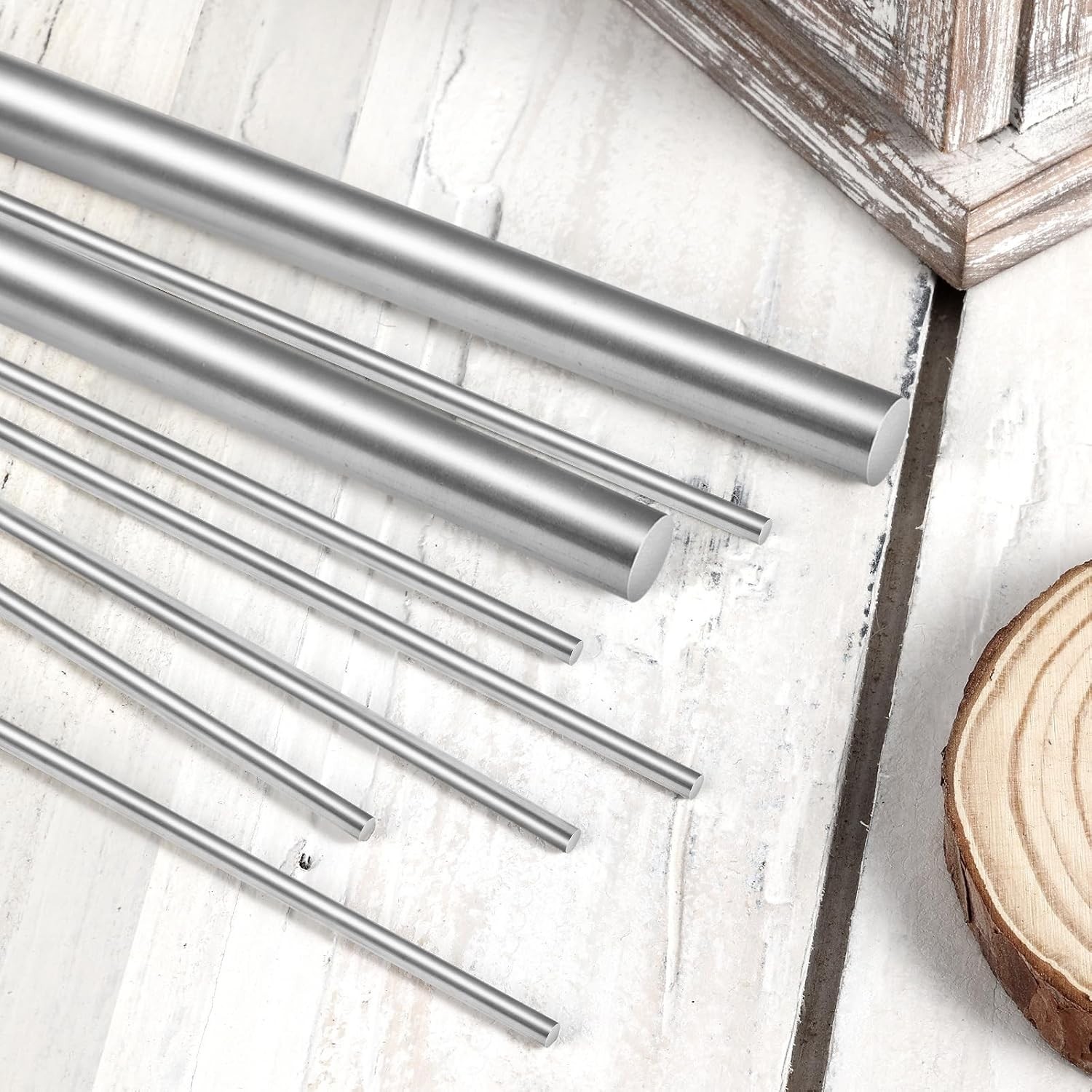 12 Pcs 304 Stainless Steel round Rod,Phiowocx 1/8” X 12” Metal Solid Shaft Rods