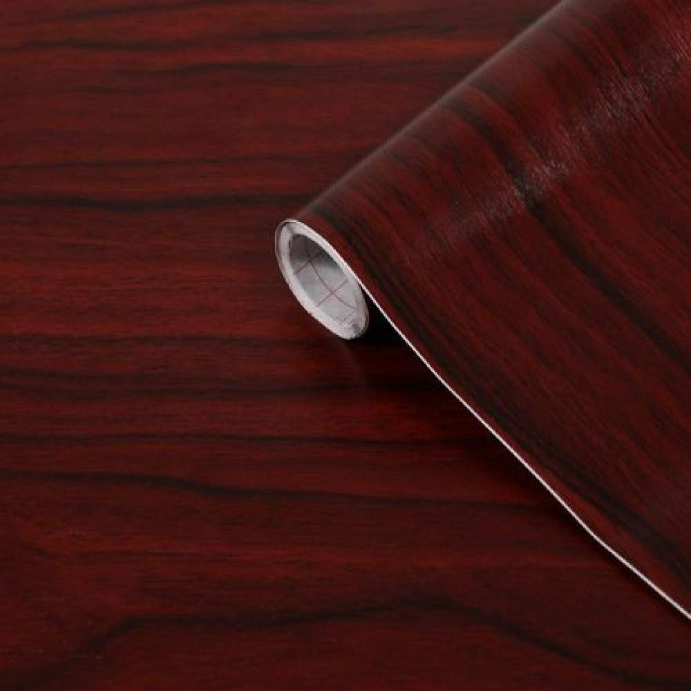 346-0038-3PK Decorative Self-Adhesive Film, Mahogany Wood, 17" x 78" Roll, 3-…