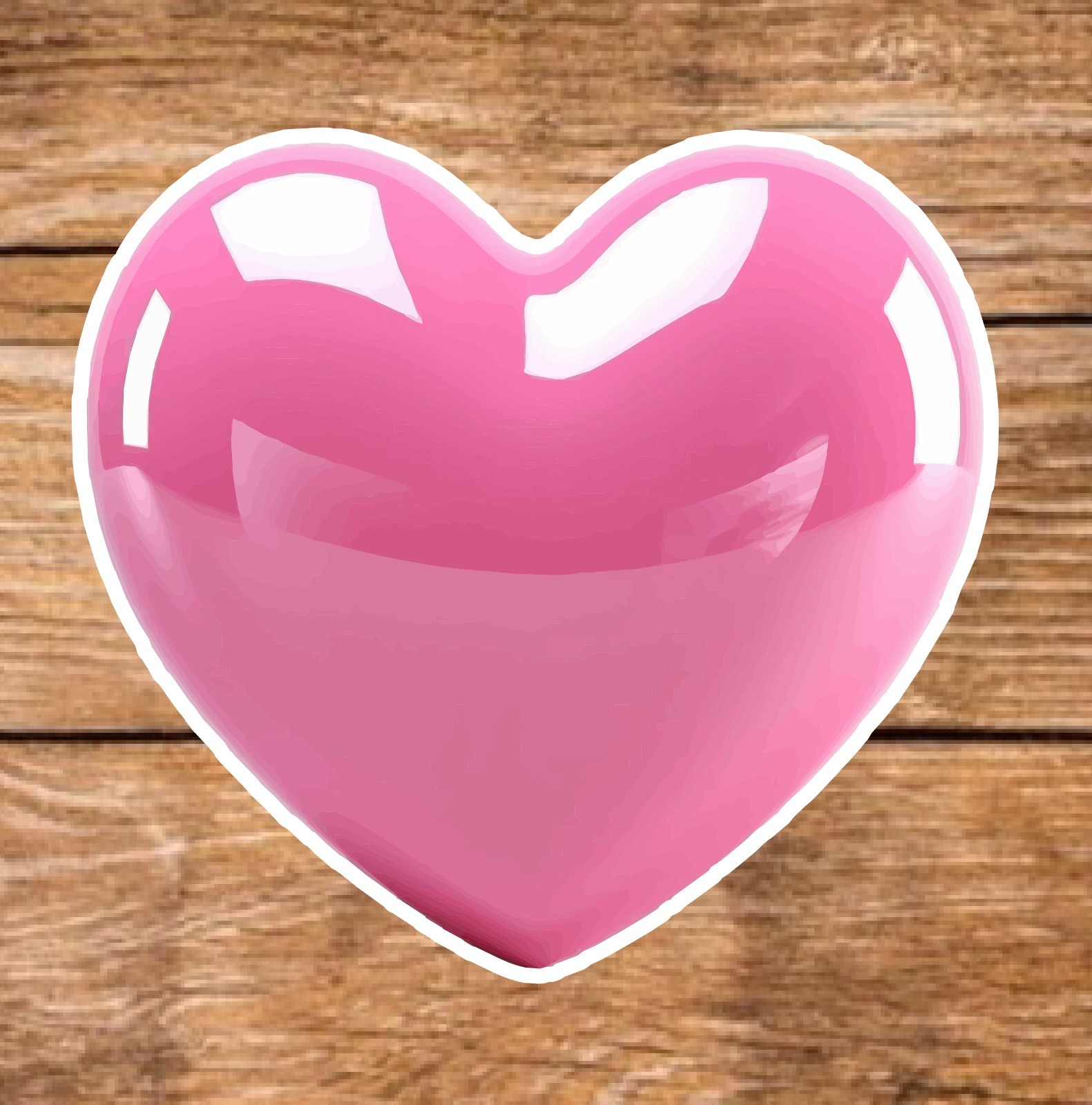 Heart (10 Sticker Set) 2in, Waterproof, Glossy Finish Vinyl.