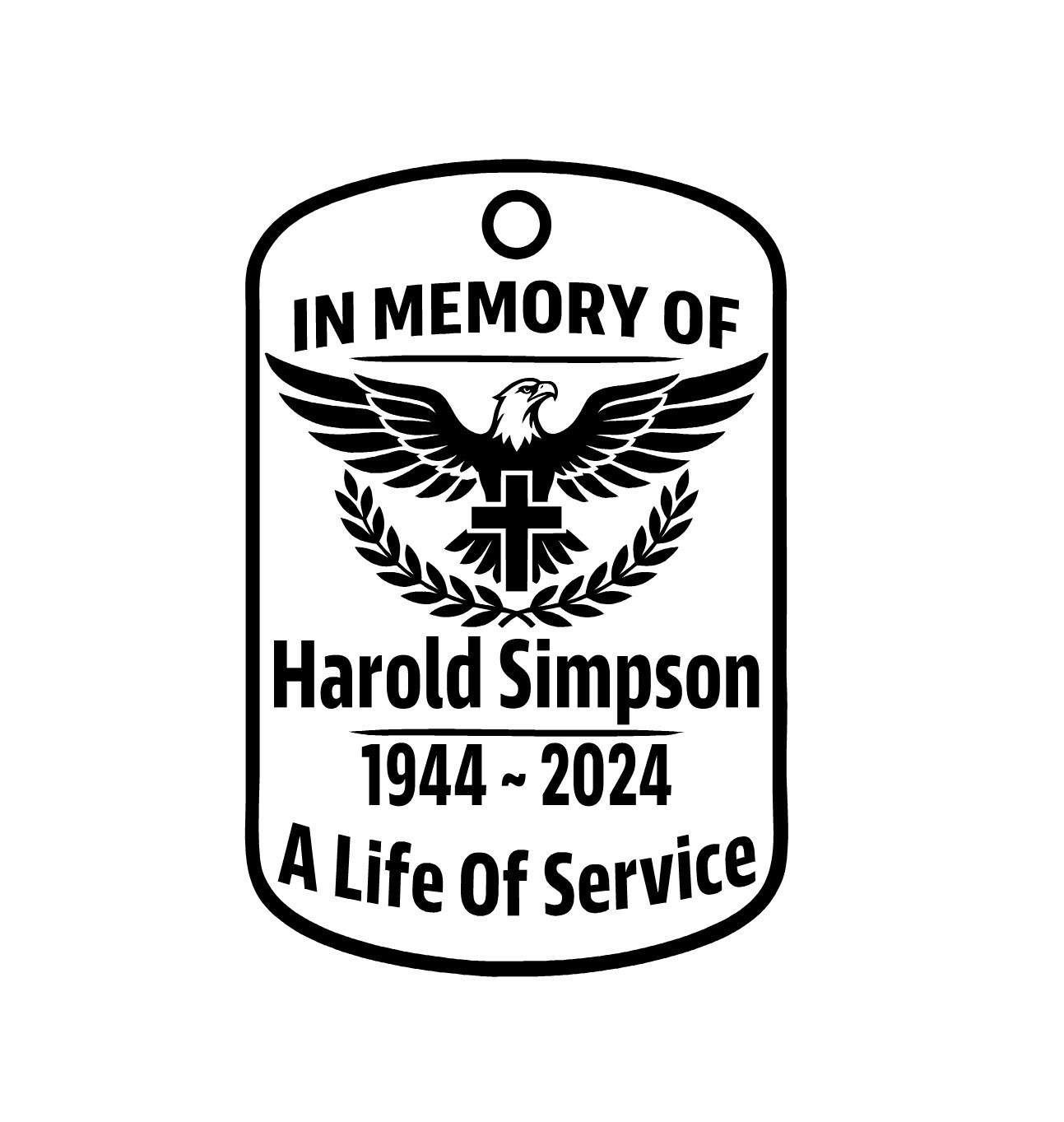 In Memory Of Military Dog Tag Decal Eagle Cross Veteran Memorial Vinyl Sticker