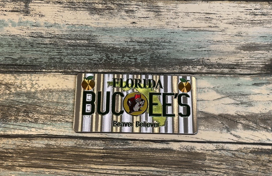 NEW Buc-ee's Florida Beach License Plate Beaver Believer ☀️ DOUBLE-SIDED Magnet
