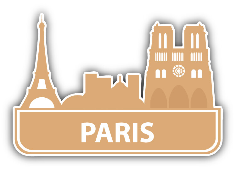 Paris City View France Car Bumper Sticker Decal