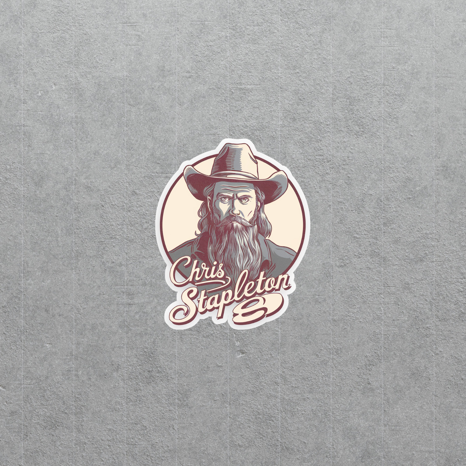 Retro Chris Stapleton Country Music Outlaw Cowboy Sticker Decal #3778