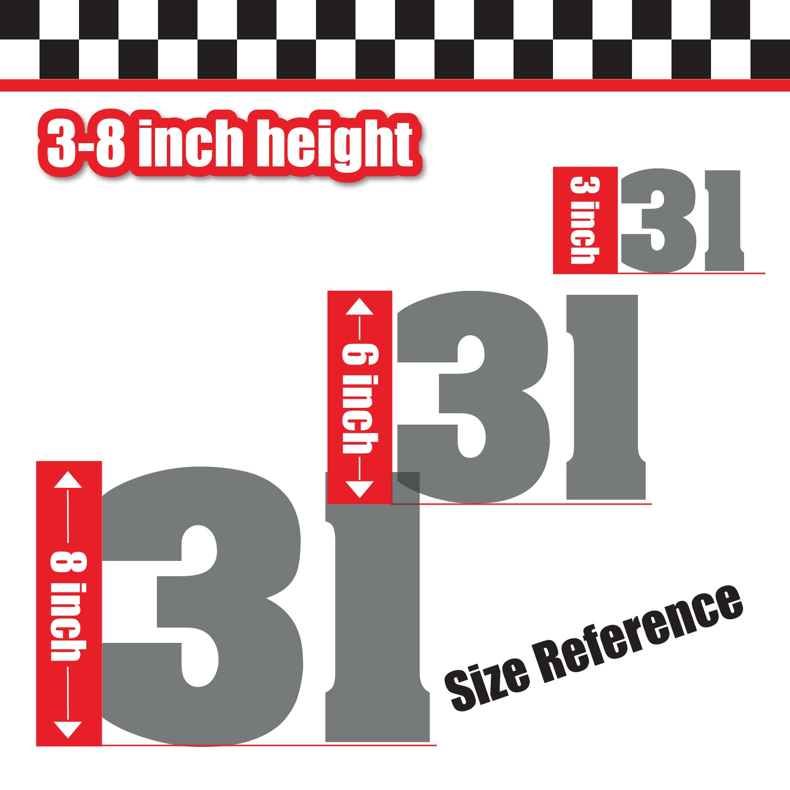 3x 3 Digit Custom Single Number Stickers Decal Locker Door Mailbox Aardvar