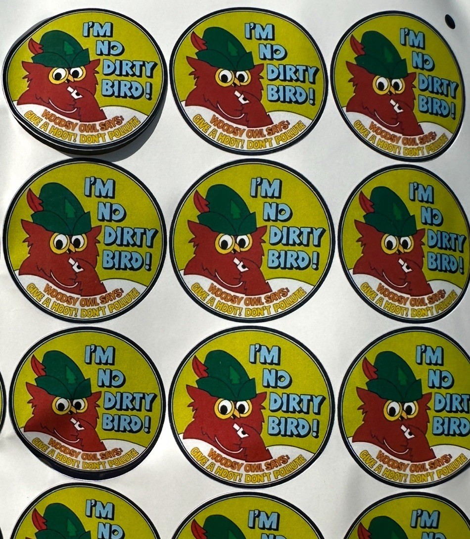 Woodsy Owl Give A Hoot Don’t Pollute I’m No Dirty Bird 2” Vinyl Sticker Decal