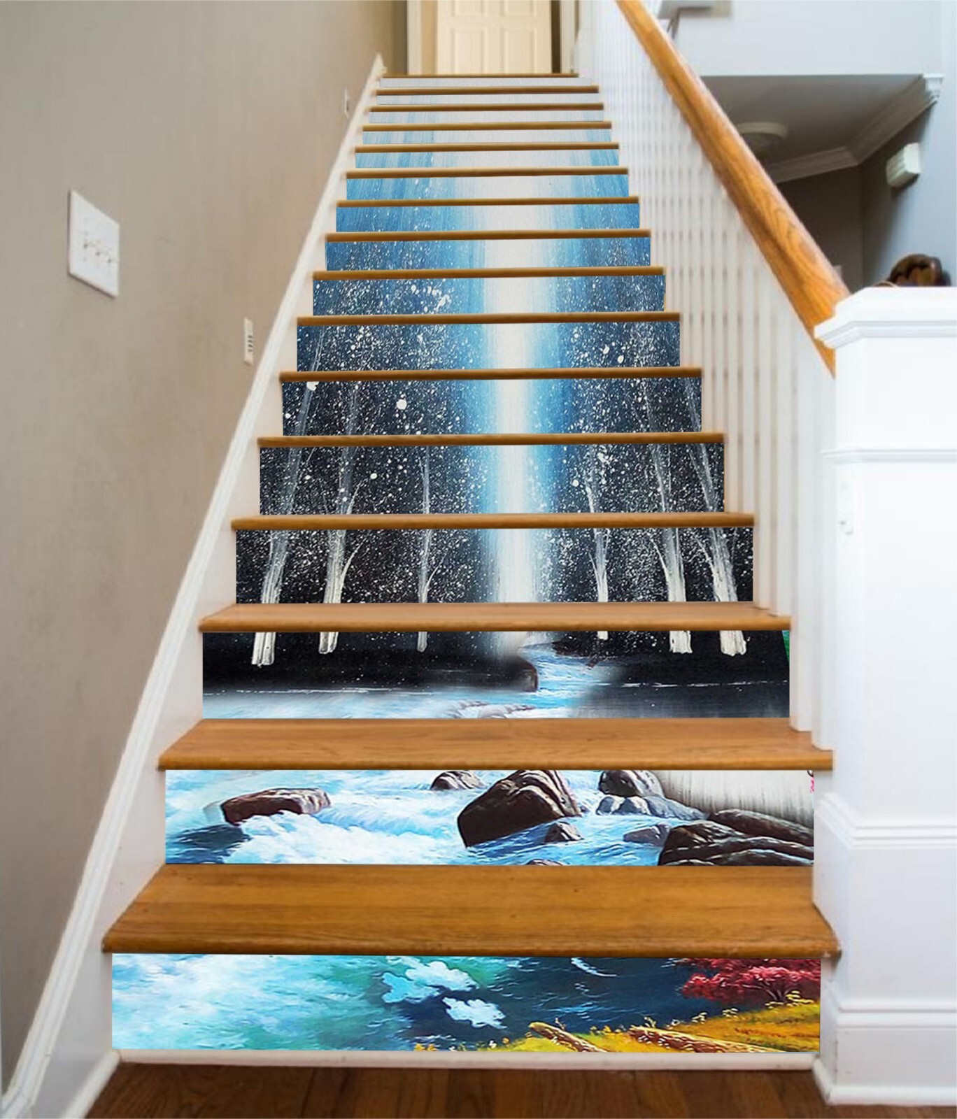 3D Starry River AZ892 Stair Risers Decoration Mural Vinyl Wallpaper Kay