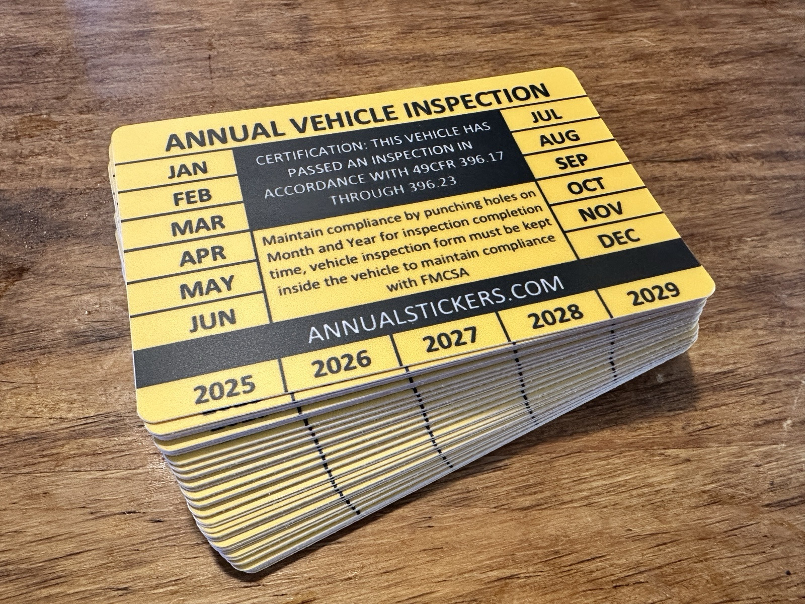 50 Pack Annual Vehicle Inspection Decal Sticker Trucks Trailers Semi Dot orange
