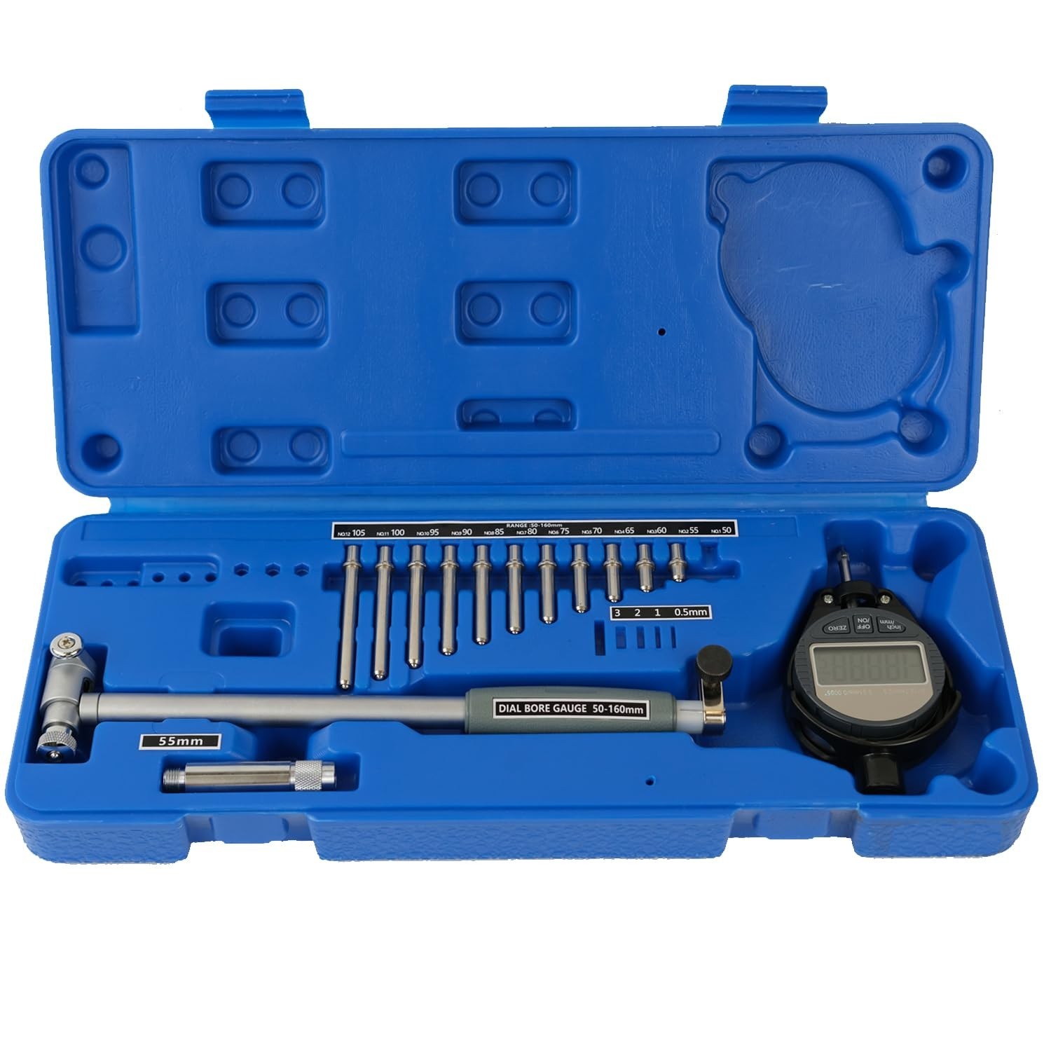 Digital Bore Gauges Set, Cylinder Bore Gauge with LCD Digital Dial Indicator, 2"
