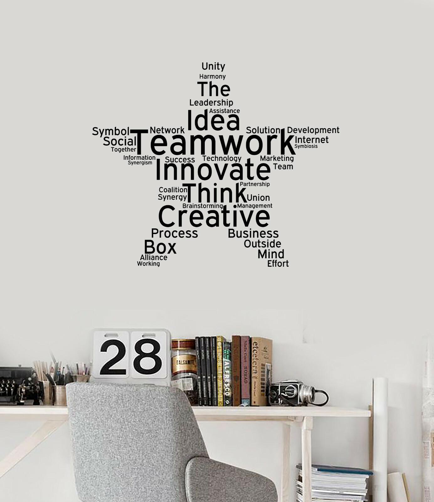 Teamwork Vinyl Wall Decal Office Study Decoration Star Words Stickers (ig5453)