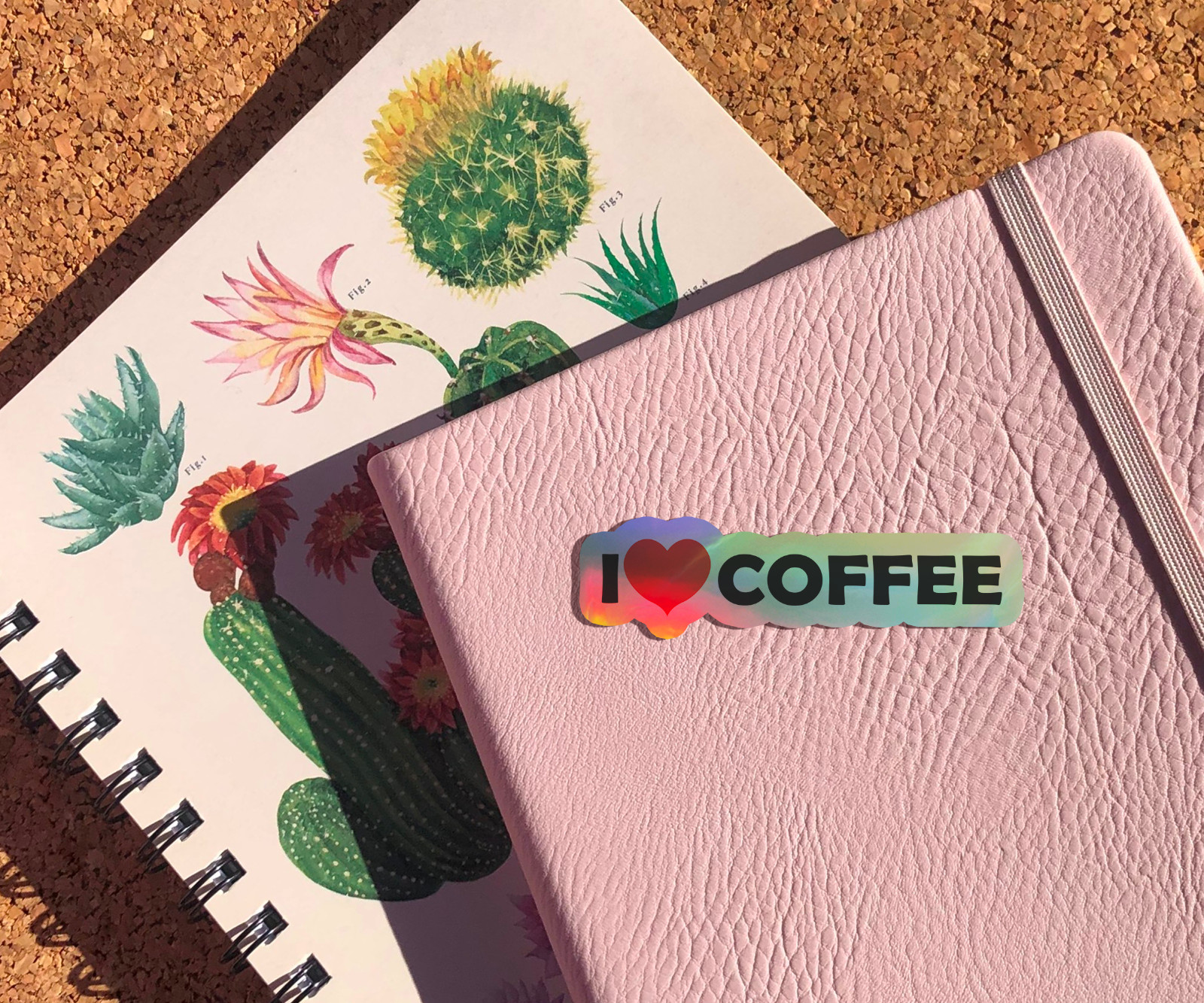 I Love Coffee Holographic Vinyl Sticker – Cute Caffeine Lover Decal