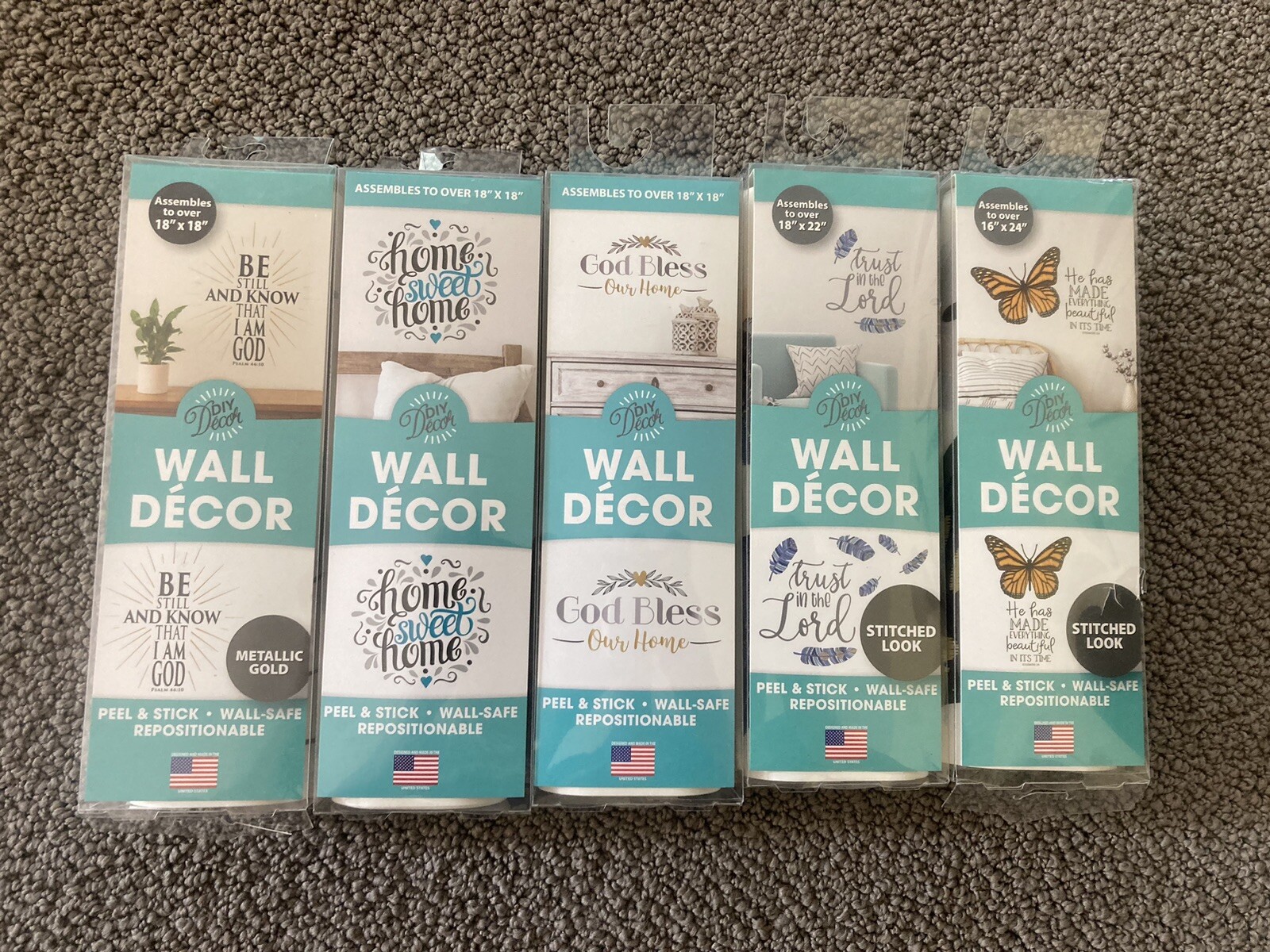 NWT Lot Of 5 The Peel People DIY Wall Home Decor Jesus God Inspire Butterfly