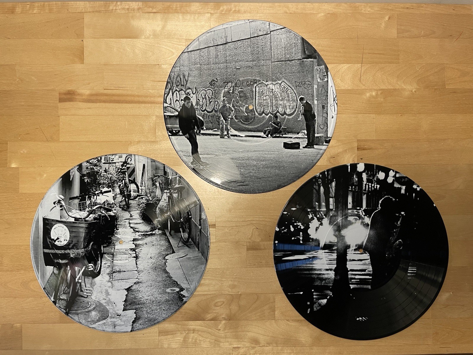 Vintage Vinyl Record Photo Printed Wall Art Set Of 3