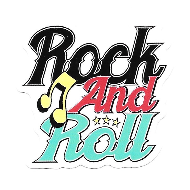 Rock and Roll Vinyl Sticker – Music Notes Stars Die Cut Durable Ready to Ship