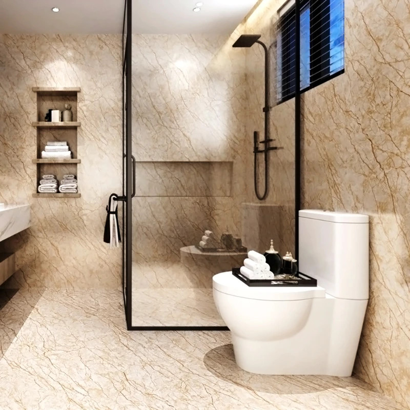 Waterproof Marble Adhesive Wallpaper Vinyl Wall Sticker Bathroom Kitchen Room