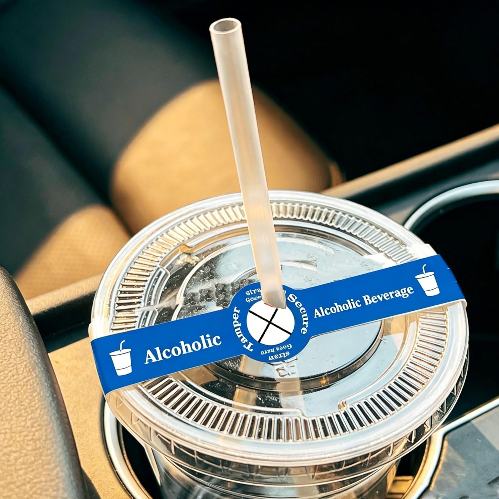 Tamper Proof Drink Straw Stickers – 500 pcs Alcohol Beverage Lid Seals, 1×9 inch