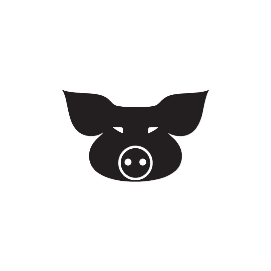 Pig Head Cute – Vinyl Decal Sticker – Multiple Color & Sizes – ebn951
