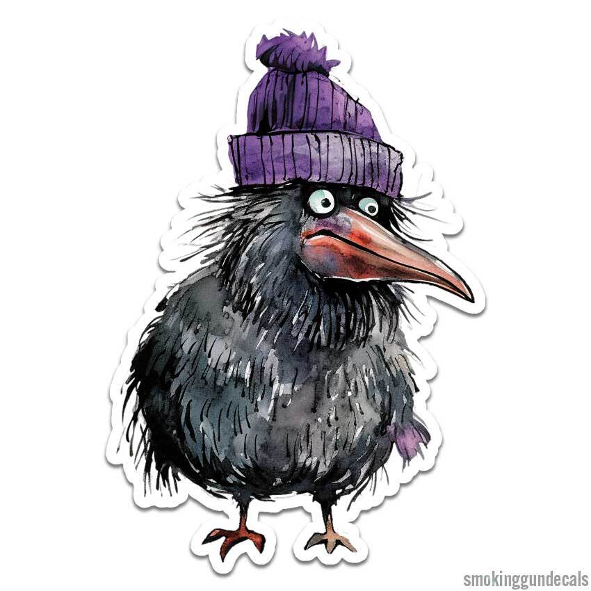Cold Bird Hat, Vinyl Decal Sticker, Indoor Outdoor, 3 Sizes, #12220