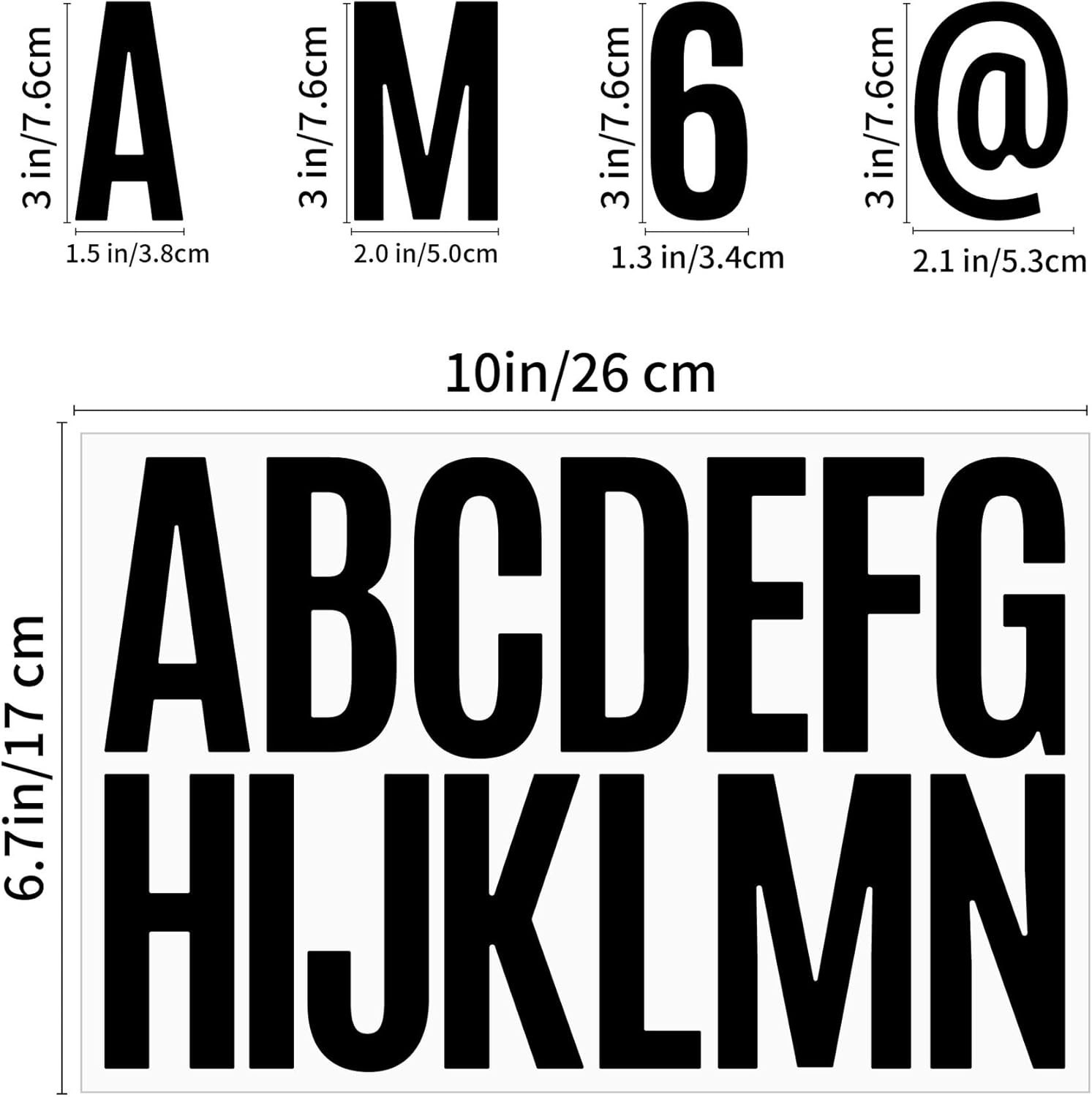 9/15 Sheets 3/4" White Vinyl Letters & Numbers Kit, Self-Adhesive for Mailbox &
