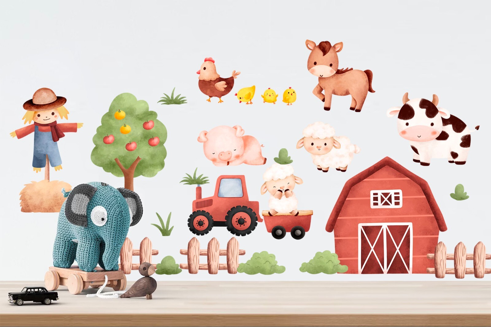 Farm Animal Baby Chicks Pig Sheep Farmhouse Removable Wall Decal Nursery Sticker